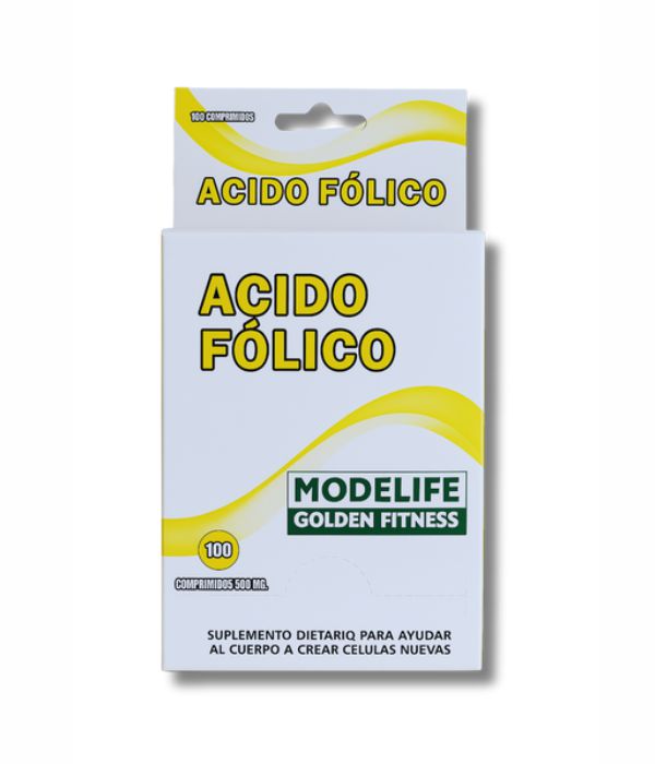 Nubefan Modelife 2606121216 producto Acido Folico Ácido Fólico x 100 comp - Imagen 1
